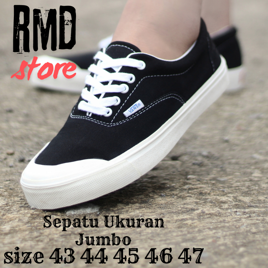 Black Hidden | Sepatu Ukuran Besar Pria Sneakers Big Size 44 45 46 47 | Sepatu Sekolah Warna Hitam