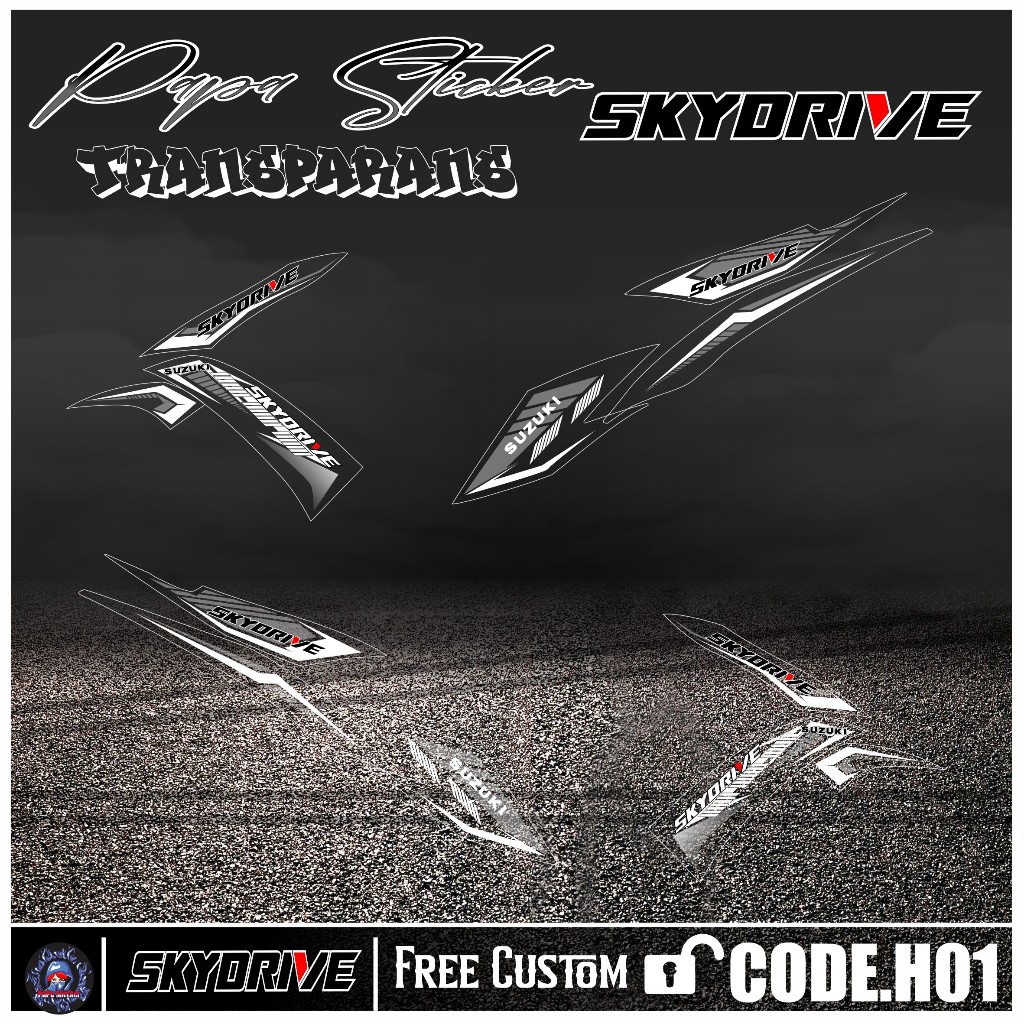 STRIPING TRANSPARAN SKYDRIVE  - Sticker Striping TRANSPARAN Variasi List SKYDRIVE H01