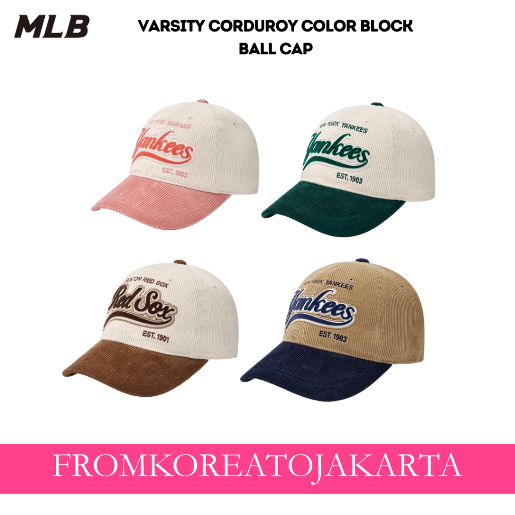 eM LB Varsity Corduroy Color Block Ball Cap