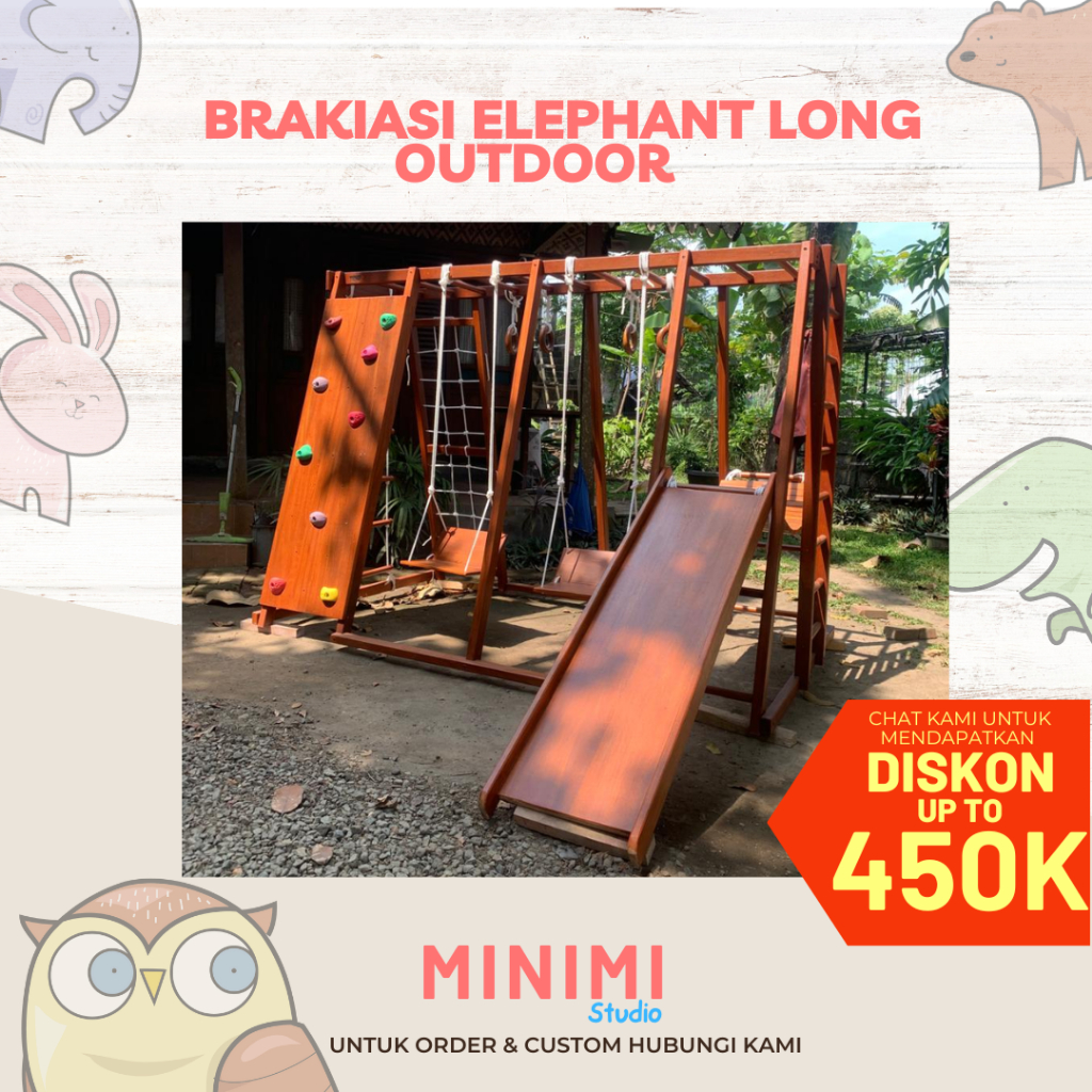 Brakiasi Elephant Long Outdoor - Gym Jungle Kids Anak Tangga Brakiasi
