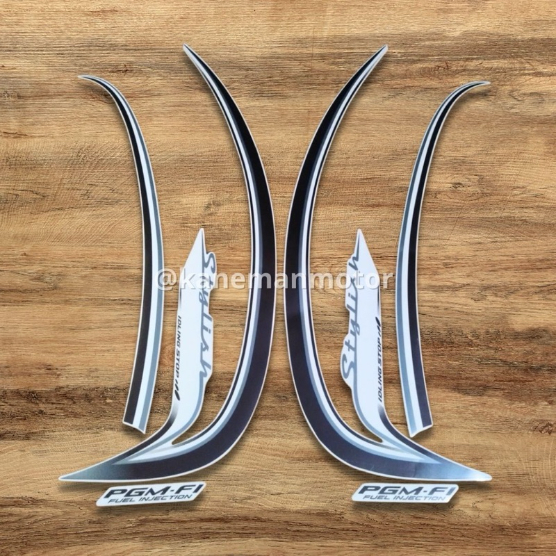 STIKER STRIPING LIS LES POLET BODY MOTOR HONDA SCOOPY STYLISH 2015 2016 CREAM STANDAR