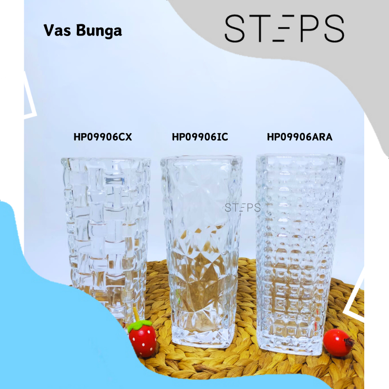 Vas Bunga Kotak / Vas Tanaman Air / AESTHETIC / Vas Kaca Bening Silinder Tebal / Glass Vase Crystal 