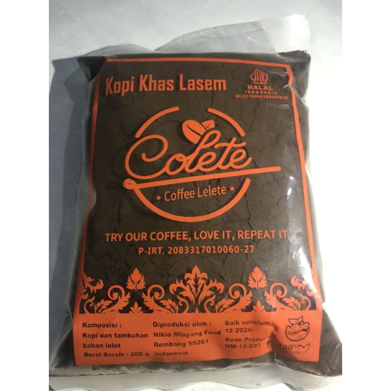 

KOPI LELET LASEM 200 GRAM