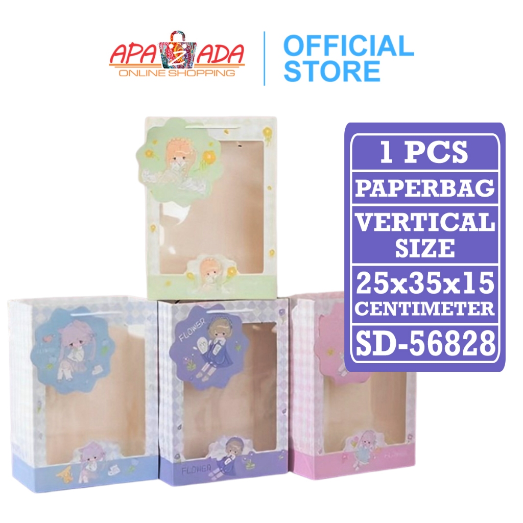 

Apazada - Paperbag Vertical + Jendela Mika Size 25x35x15 Cm / Kado Souvenir / Gift Bags SD-56828
