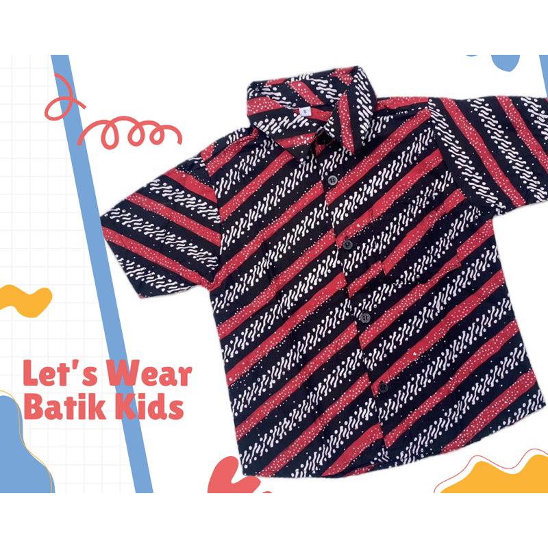 Kemeja Batik Anak laki Laki/ Hem Batik anak cowok/ Batik Anak  laki laki