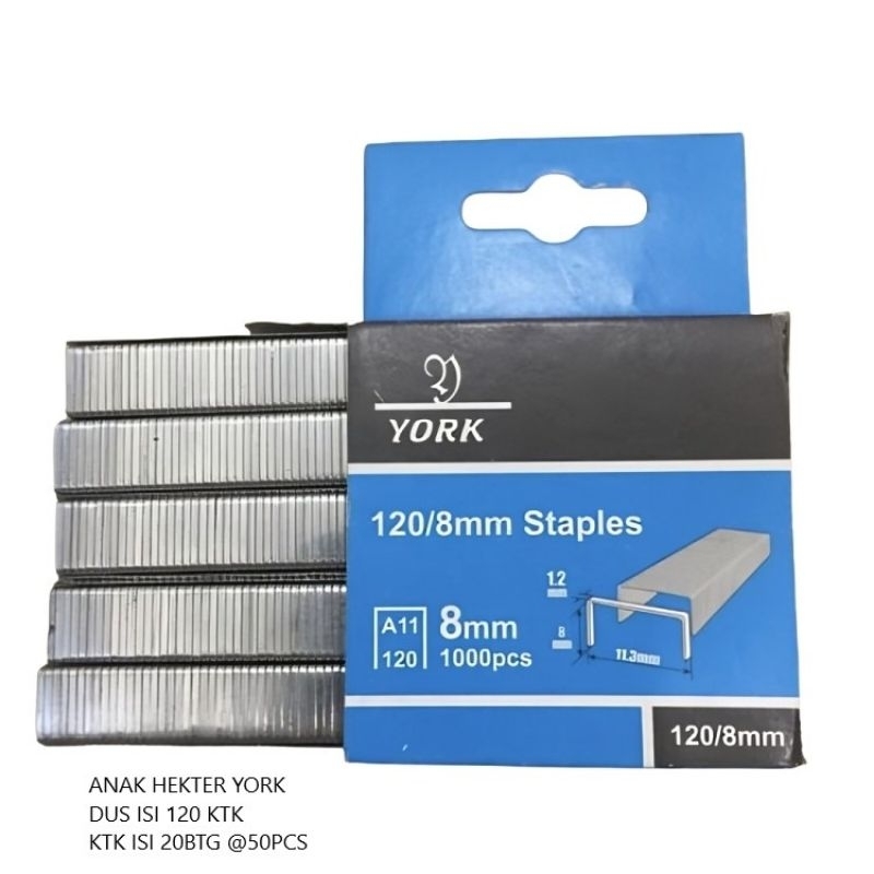 

Anak staples tembak Isi Gun Tacker Refill york 120/8mm