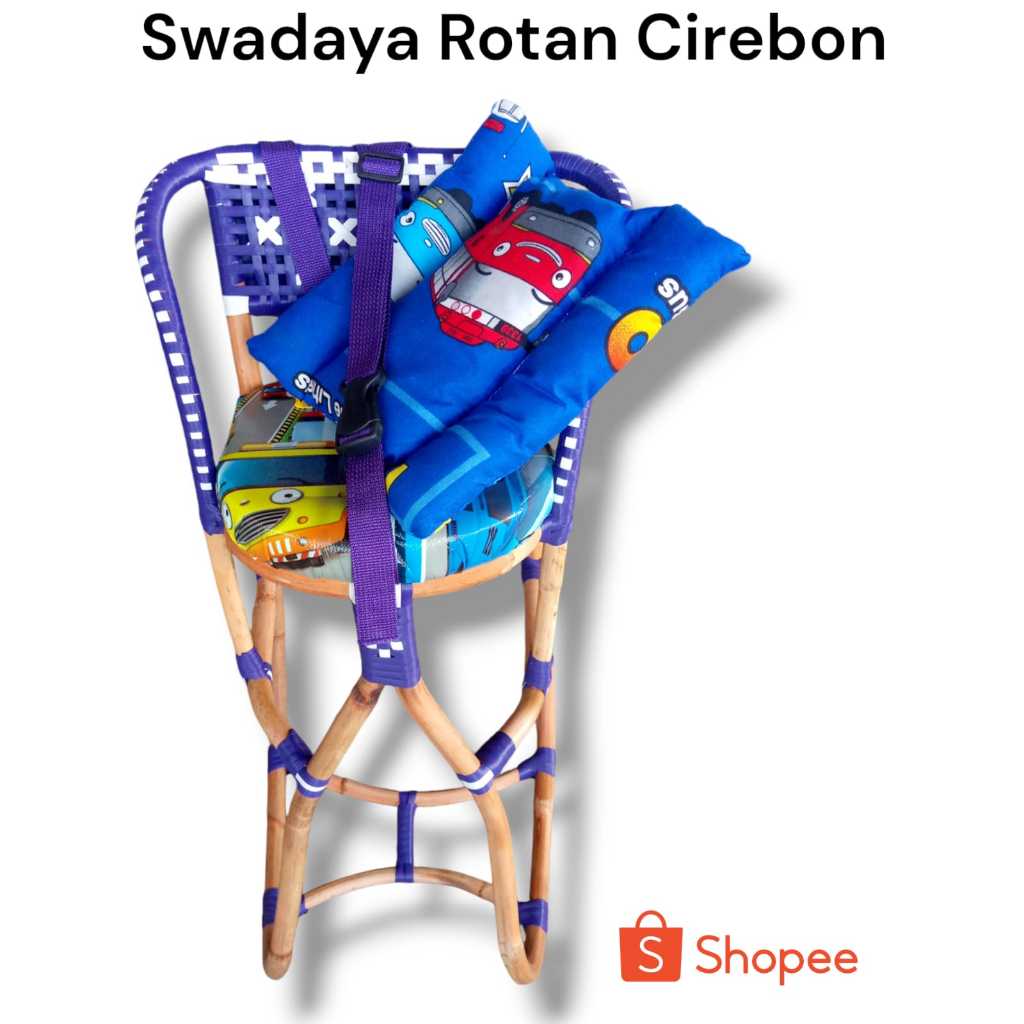 Kursi Rotan Boncengan Anak Motor Matic Beat Vario Dilengkapi Sabuk Pengaman dan Bantal Stang