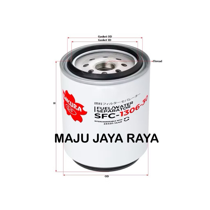 WATER SEPARATOR FILTER SAKURA SFC-1306-30 HINO RG210, Hino SG, HINO FM260, FG235 TI EURO 2 & NON EUR