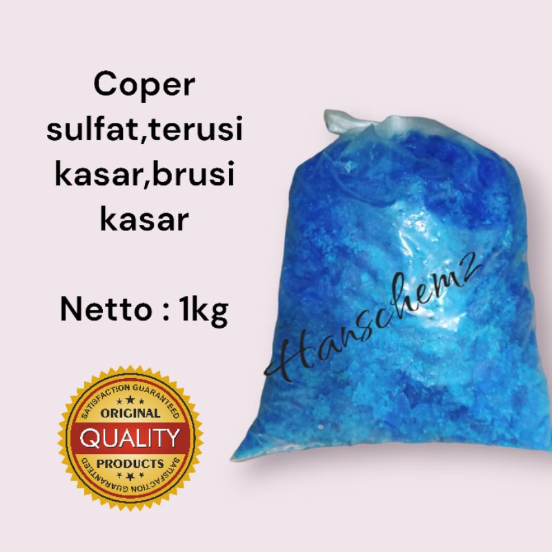 terusi kasar/brusi kasar/coper sulfat/prusi/cupri pembersih kolam@1kg