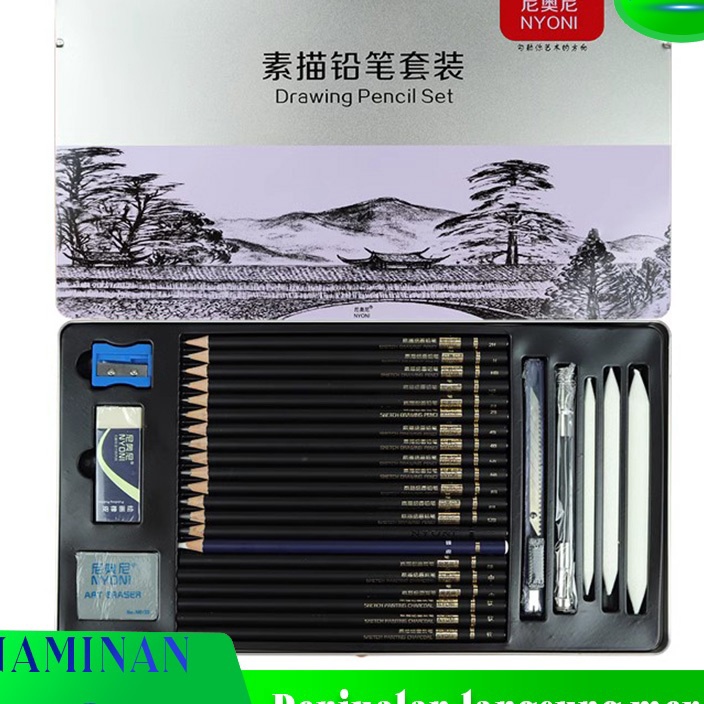 

PRODUCT HOT Flash SaleSet Pensil Sketsa Nyoni Baru Asli Kotak Besi Tirai Pena Pemula Set Lengkap Alat Lukis Tangan Pena Arang Lembut ProfesionalSketch Drawing Pencil Set 29 Pensil Lukis Sketsa Set Lengkap