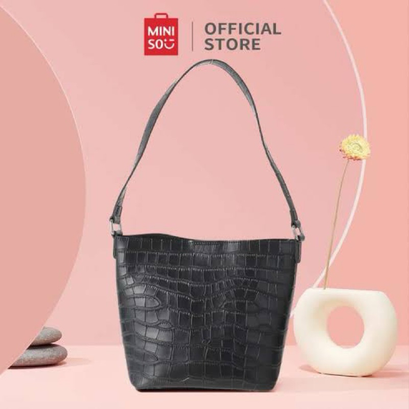 Miniso Shoulder Bag Crocodile Pattern / Tas selempang Miniso tas bahu tas wanita