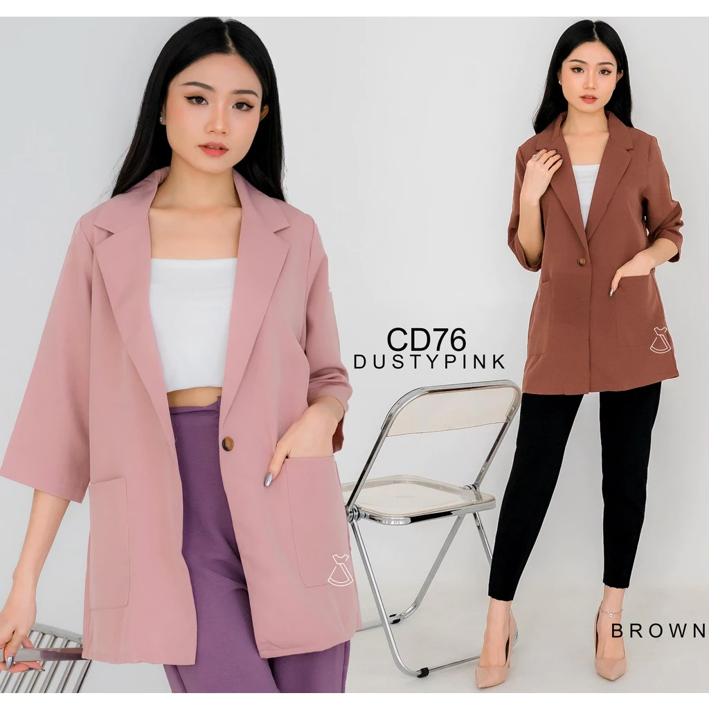MSNA - CD76 - Blazer hijab / korean blazer / blazer wanita / blazer kantor / blazer dustypink