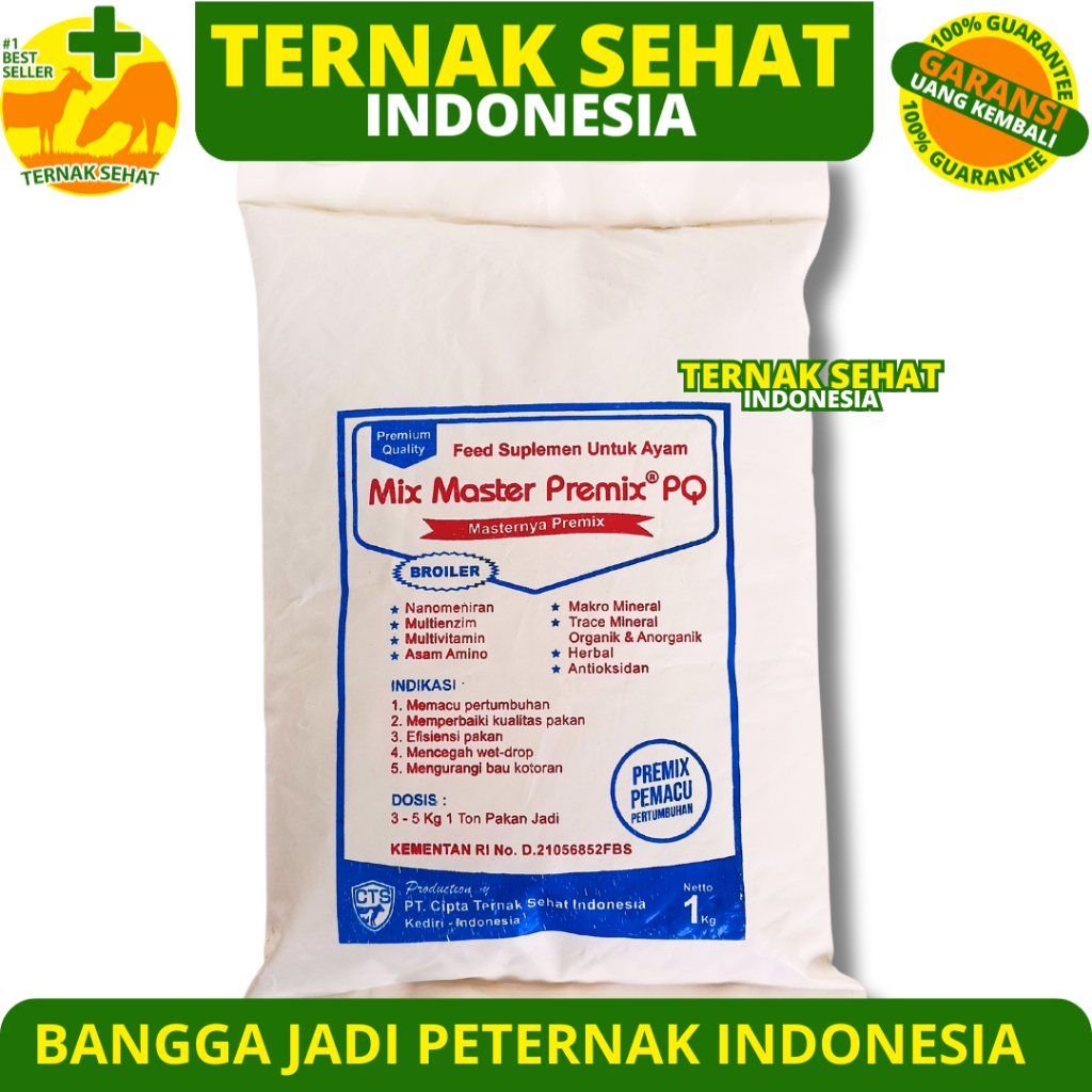 MIX MASTER PREMIX BROILER PQ 1 KG - Premix Pemacu Pertumbuhan Ayam Broiler Pedaging - Premix Ayam