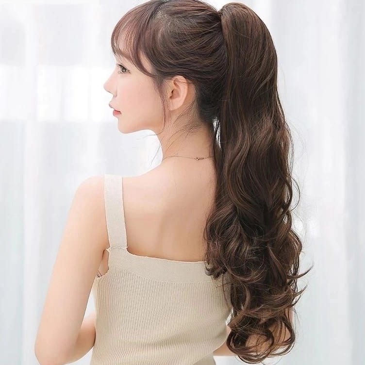 Model Keren MY Rambut Palsu Jepit Panjang 55cm Model Gelombang  Rambut Jepit Palsu Keriting Panjang 