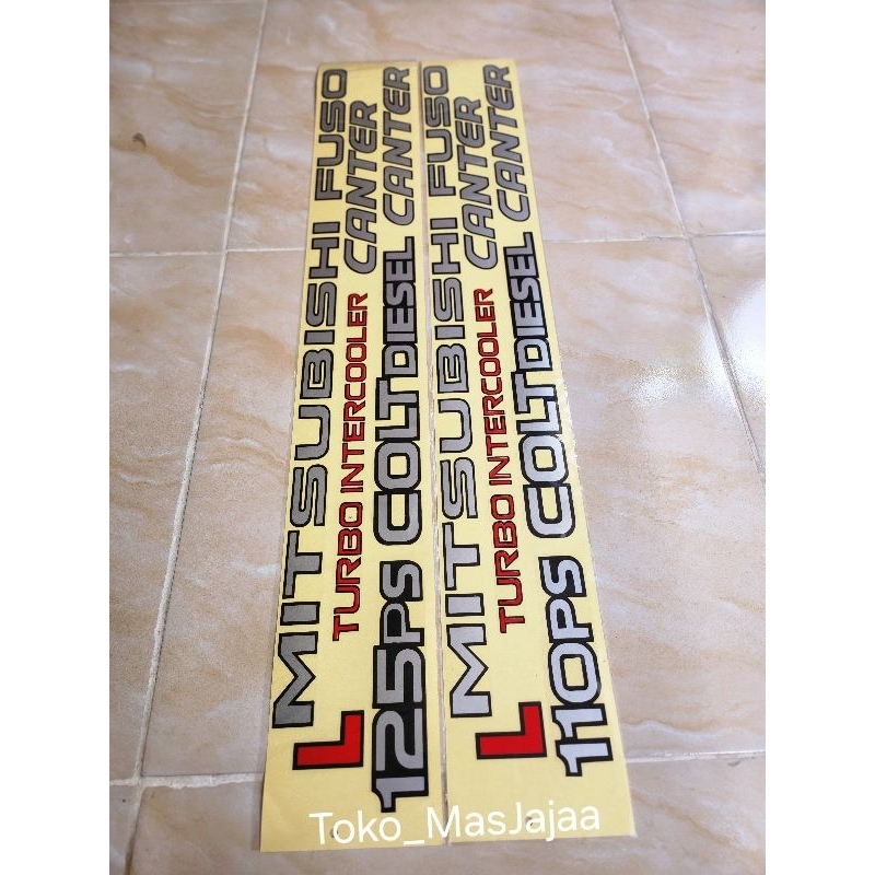 Stiker Mitsubishi Fuso Colt Diesel Canter 125ps 110ps L set / stiker mitsubishi 125ps 110ps / stiker