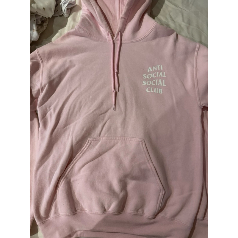 preloved assc anti social social club pink hoodie size S