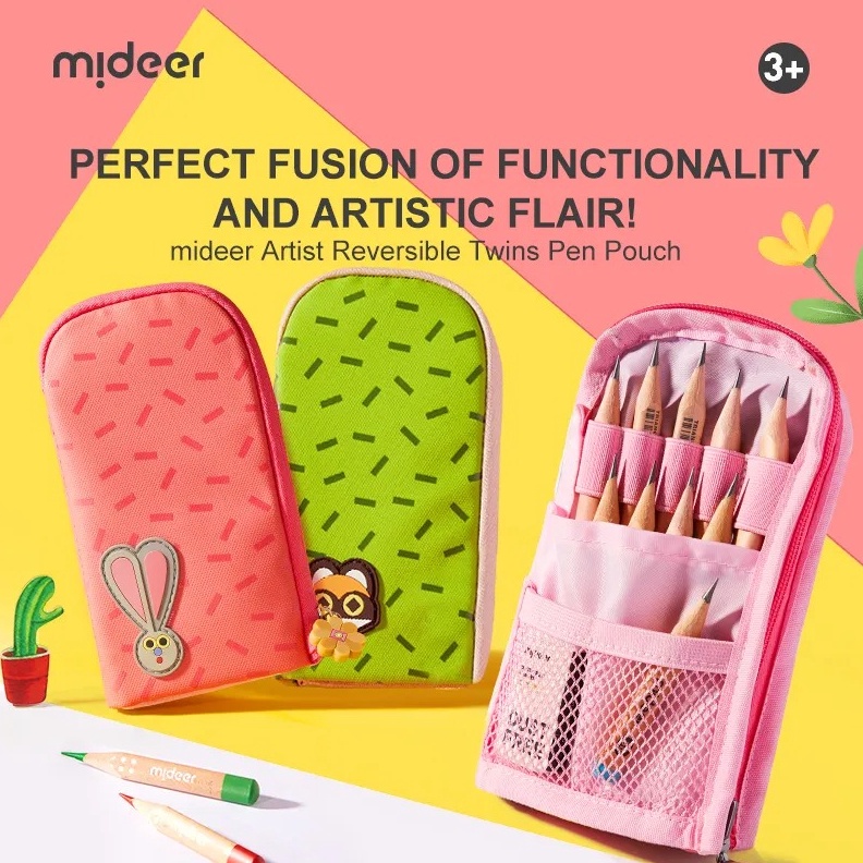 

1 Mideer Artist Reversible Twins Pen Pouch pencil case pencil box kotak pensil tempat alat tulis UMUR 3 Kado Mainan Anak Souvenir Goodie Bag Ultah Anak A64
