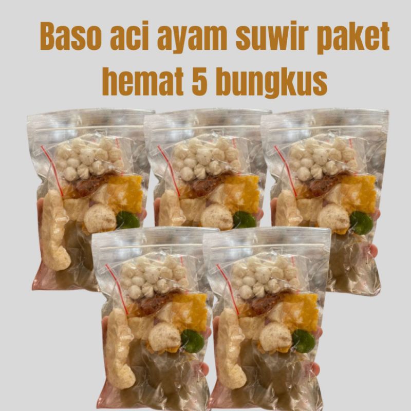 

paket hemat baso aci ayam suwir isi 5bungkus