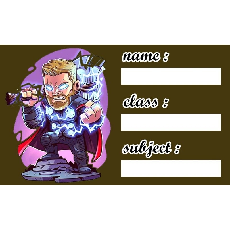 

LABEL STICKER NAMA BUKU BOYS AVENGER 01