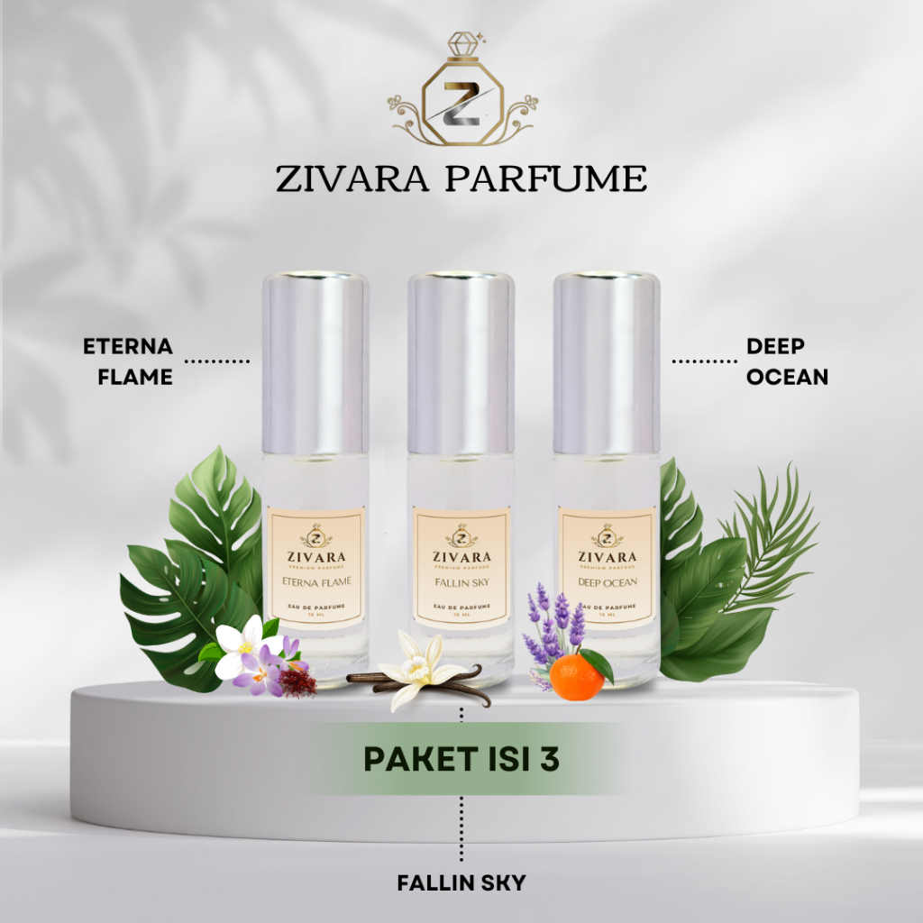 Zivara Parfume | Paket Parfume Isi 3 | 15 ML | Eau De Parfume | Parfum Pria dan Wanita