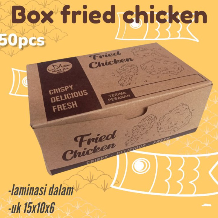 

5pcs box fried chicken dus fried chicken laminasi uk 15x1x6cm