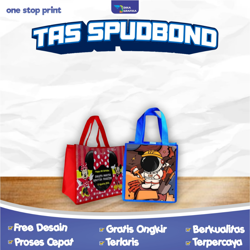 

Tas Spudbond Custome Untuk Ulang Tahun Goodiebag Motif Terlaris Termurah