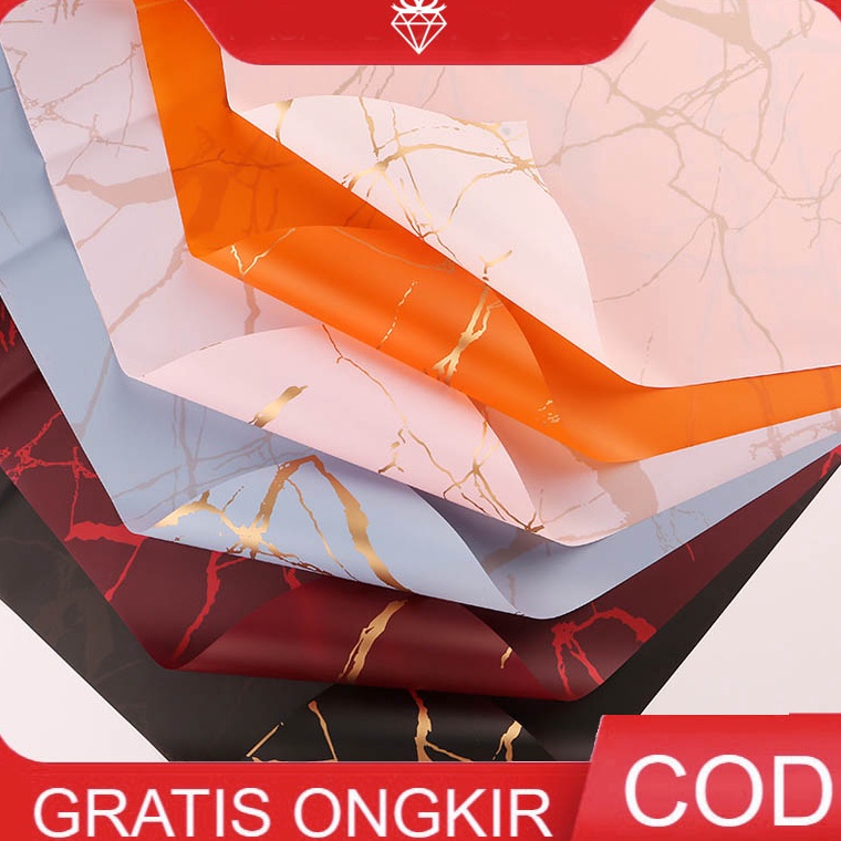 

2 LEMBAR Korean Cellophane Marble Wrapping Bunga Marble Motif Mewah W15