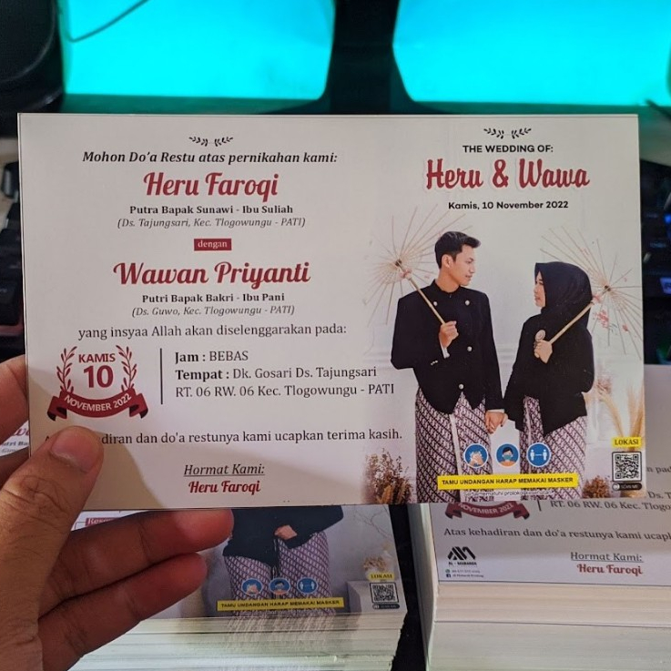 CETAK KARTU ULEM UNDANGAN PERNIKAHAN CUSTOM FOTO