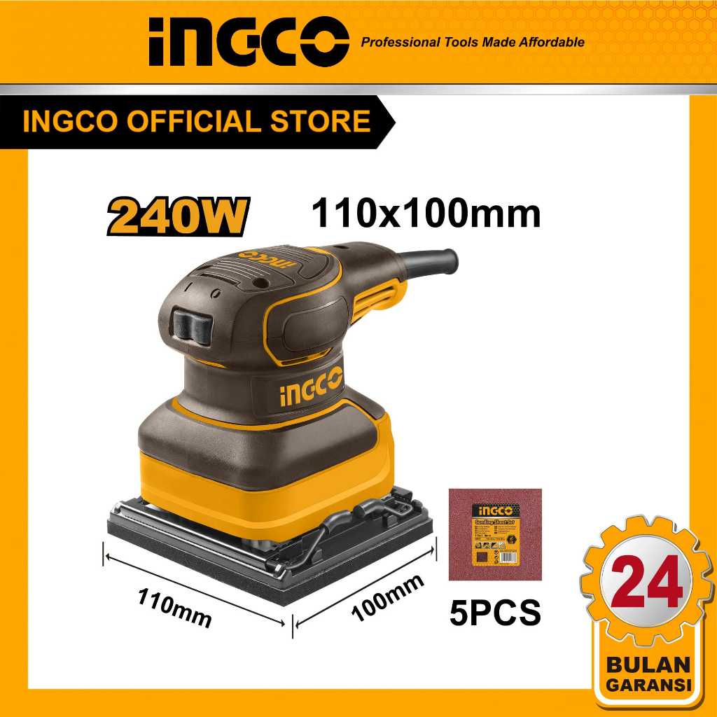 (INGCO) - SANDER PETAK MESIN AMPLAS INGCO PS2416 PALM SANDER 240W 110X100MM BASE