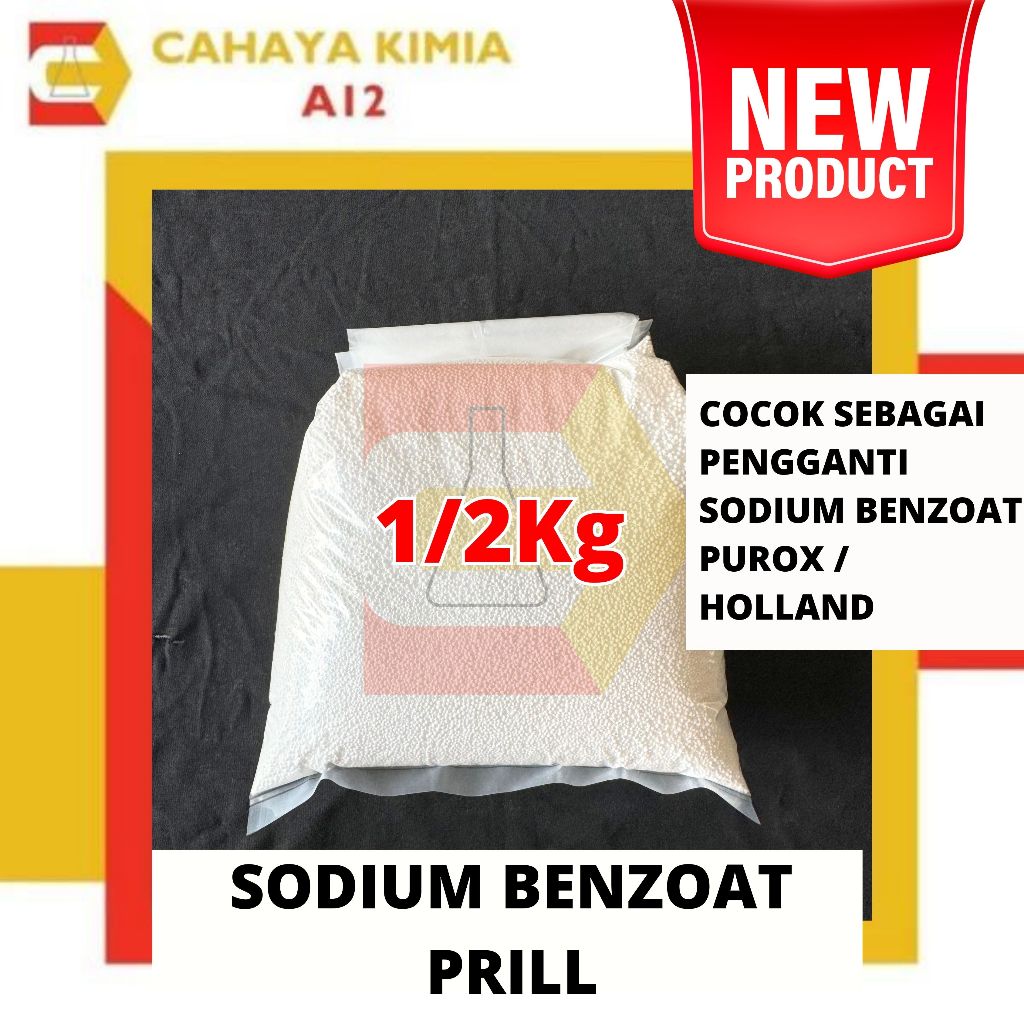 

SODIUM BENZOAT PRILL / BENZOAT PENGGANTI PUROX / NATRIUM BENZOAT PRILL 1/2KG - 500gr