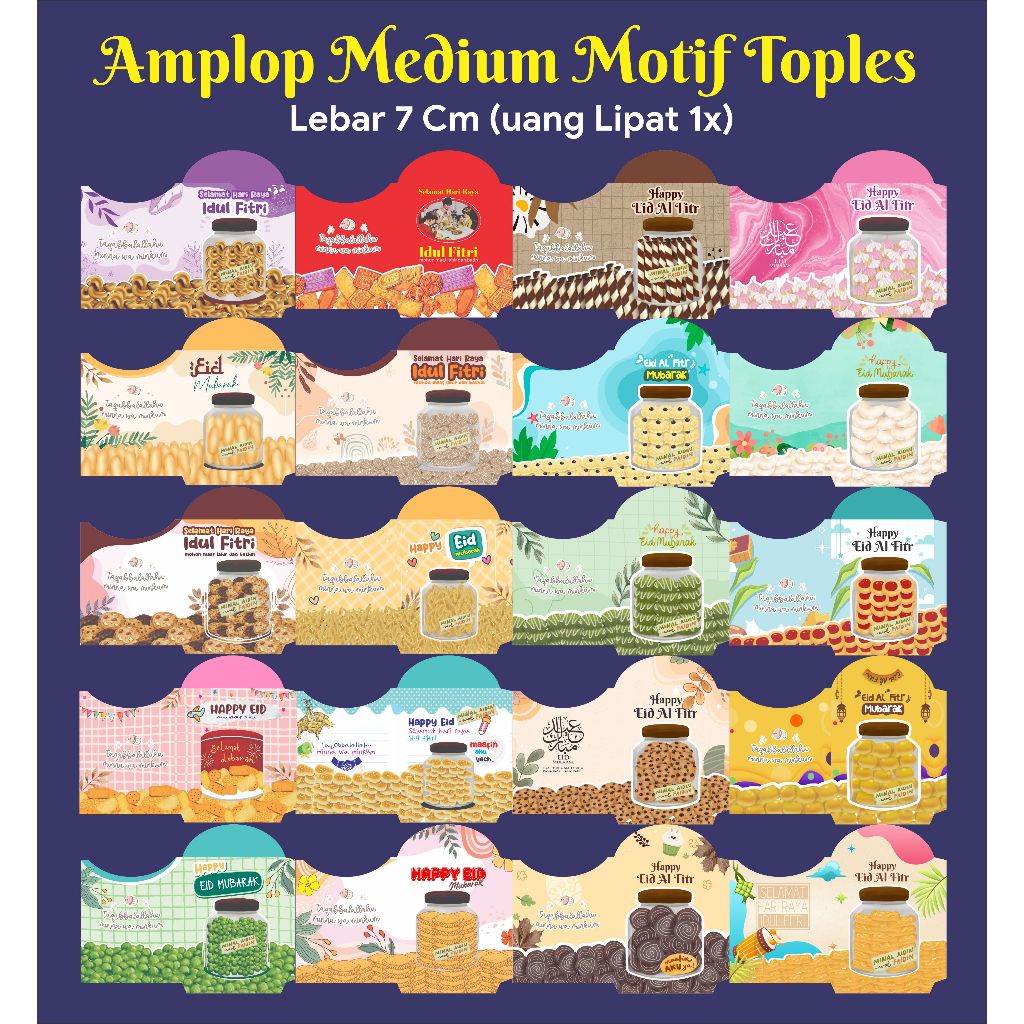 

AMPLOP LEMBARAN MOTIF TOPLES KUE LEBARAN ukuran medium uang lipat 1x