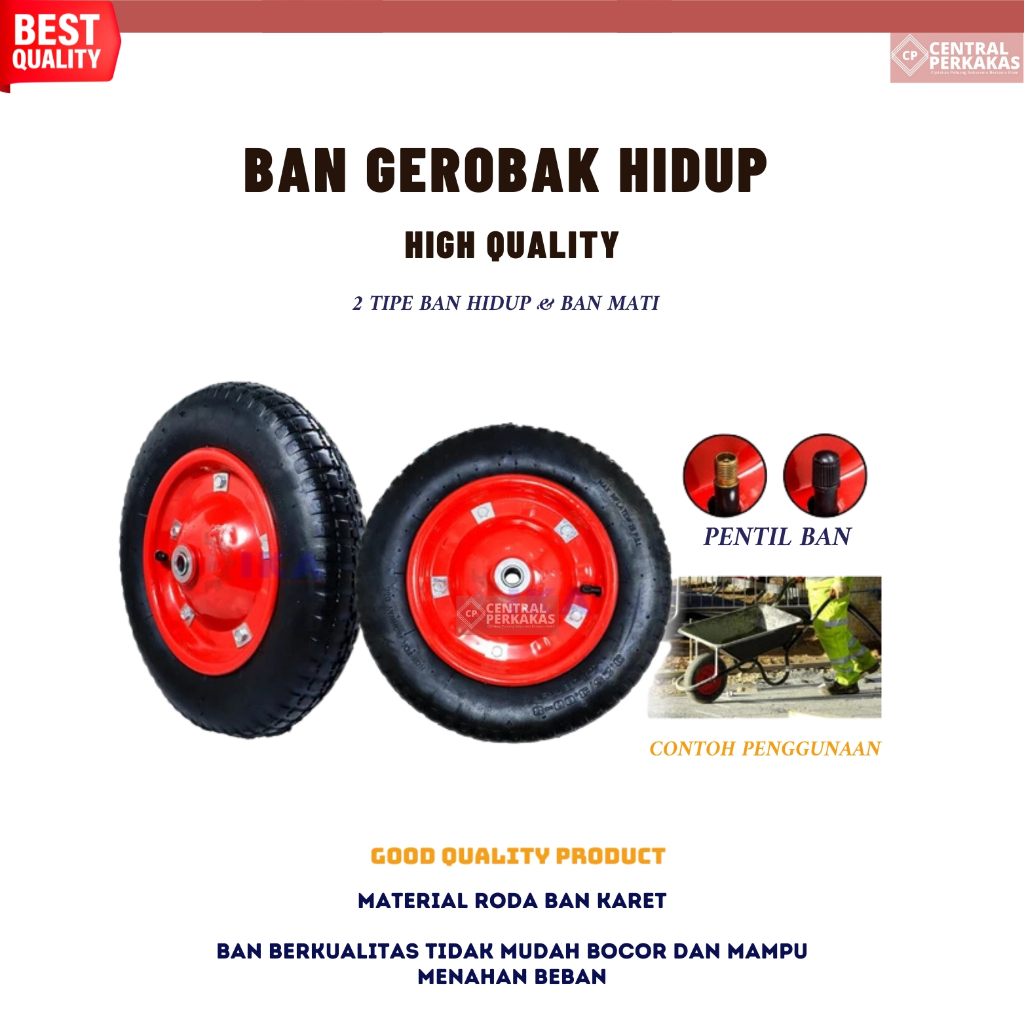 Roda gerobak / ban gerobak hidup / ban gerobak mati / gerobak sorong