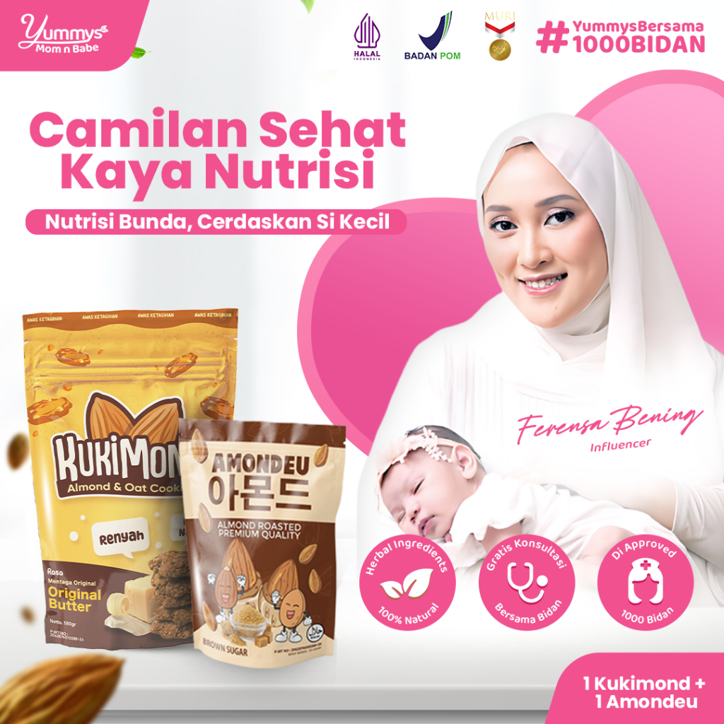 

Camilan Bumil Sehat | 1 Kukimond 1 Amondeu | Camilan Sehat Oats dan Kacang Almond Premium Untuk Pelancar ASI