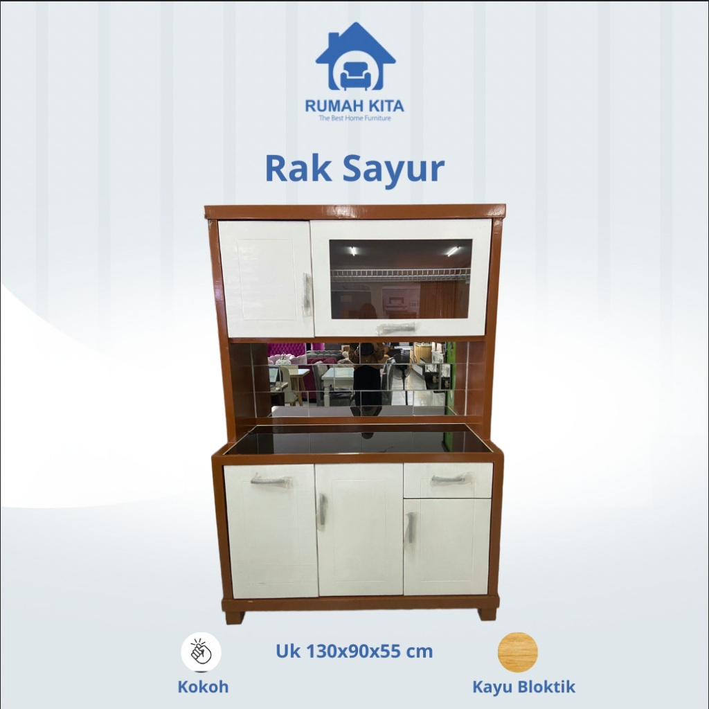 Rak Piring 3 Pintu Kayu Bloktik Furniture Lemari
