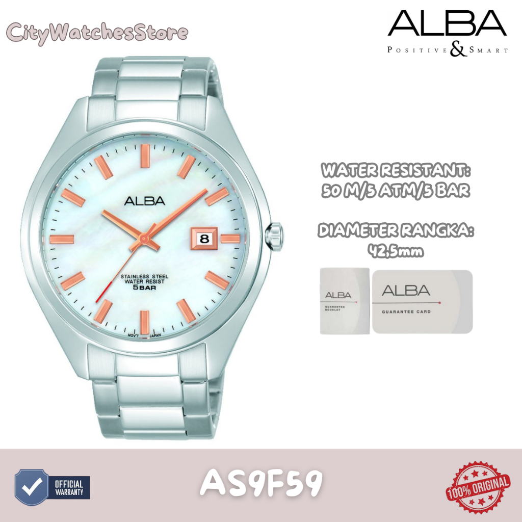 10.10 SALE | Jam Tangan Pria Analog Original Alba Tali Rantai Stainless Steel Anti Air Anti Karat Or