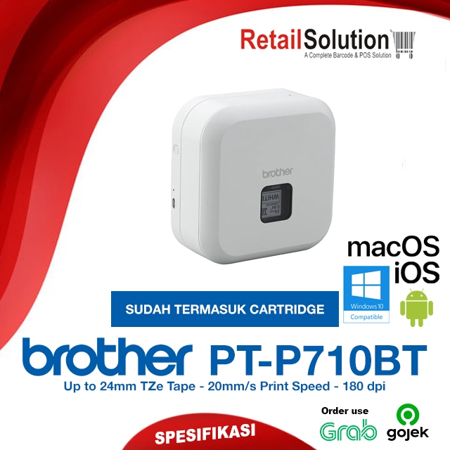 

Printer Barcode Label Portable PC Smartphone TZe Tape - Brother PT-P710BT PTP710BT PTP710 BT
