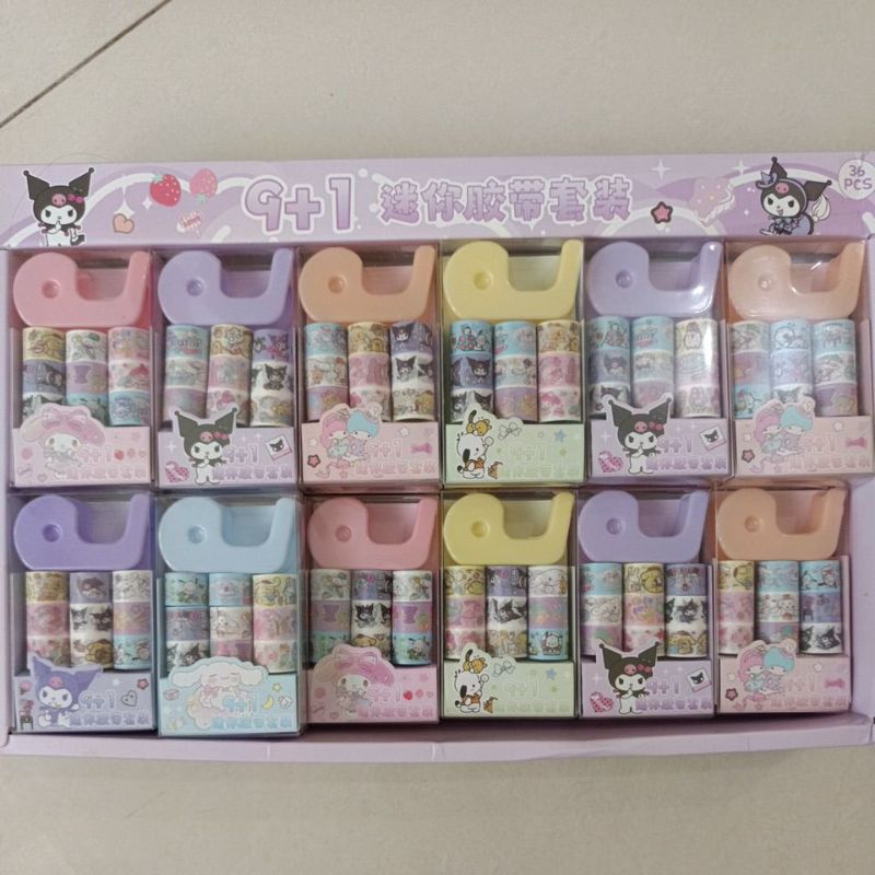 washi tape sanrio lucu selotip kuromi sanrio free dispenser minj selotip isolasi kertas