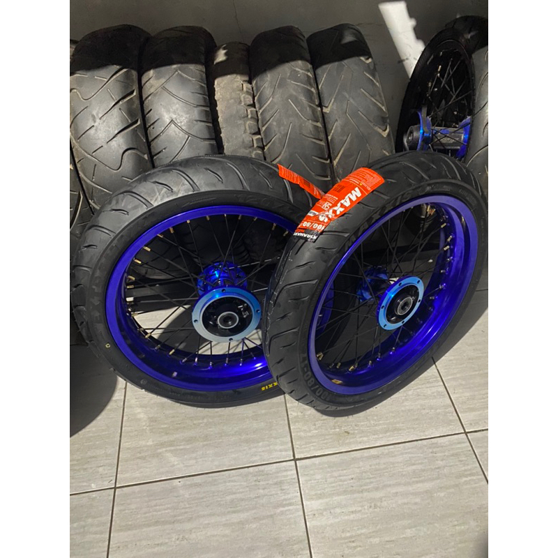SUPERMOTO KLX DAN DTRACKER LEBAR 300 350 BIRU