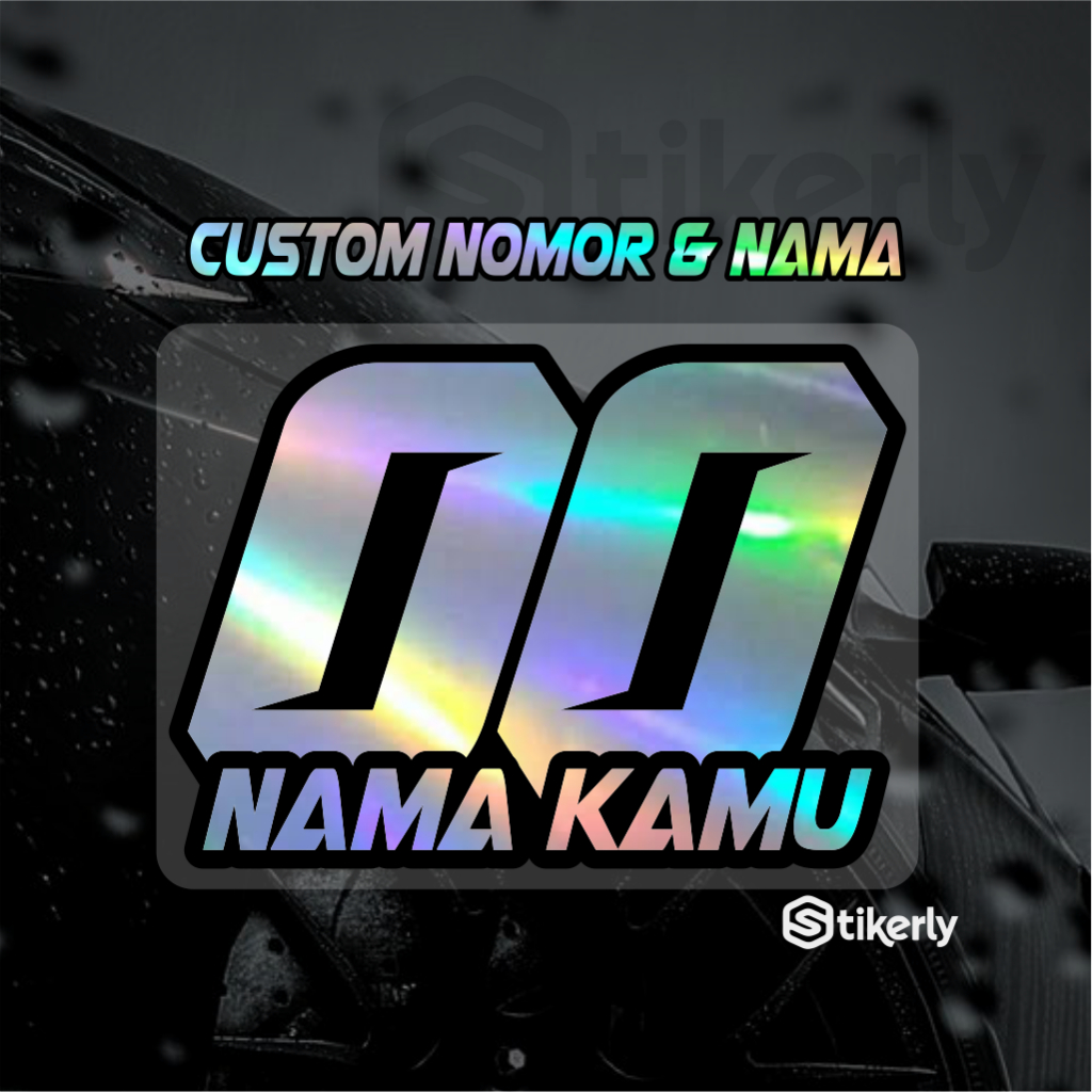 Stiker Custom Nomor & Nama Balap | Cutting Sticker Motor Helm Hologram – Stikerly