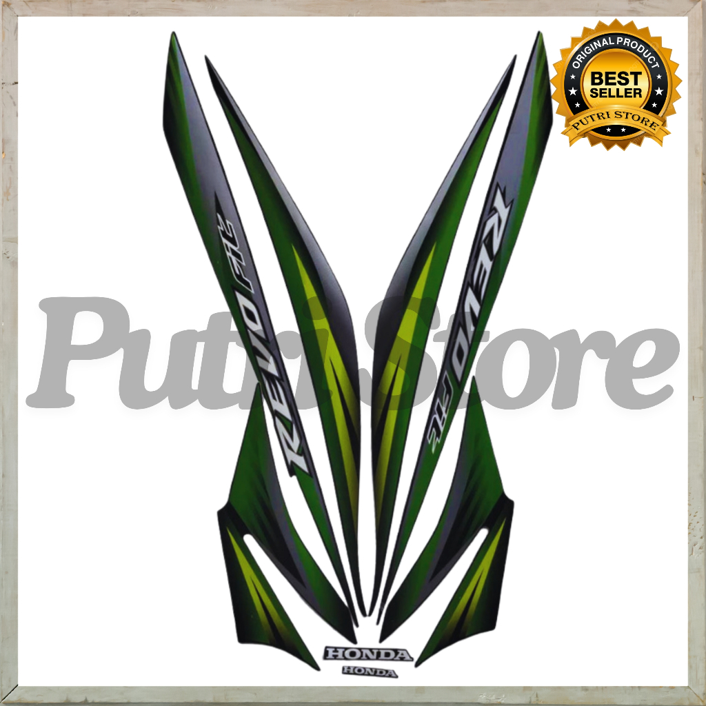Stiker Striping Honda Revo Fit 2013 Hitam Hijau List Body Motor Revo Fit 2013