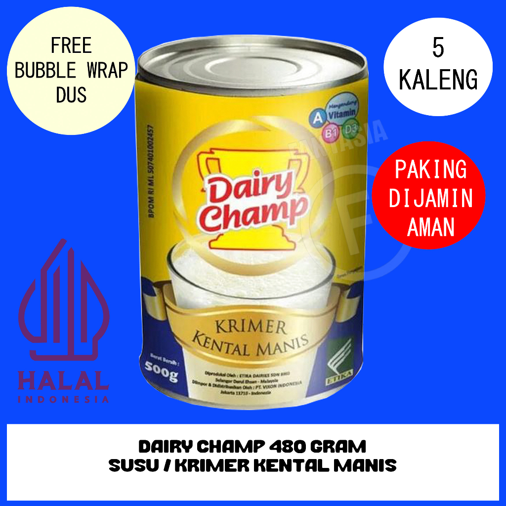 

DAIRY CHAMP SUSU KRIMER KENTAL MANIS PACK ISI 5 PCS TIN KALENG 480 GRAM FANTASIA DENGAN PAKING AMAN