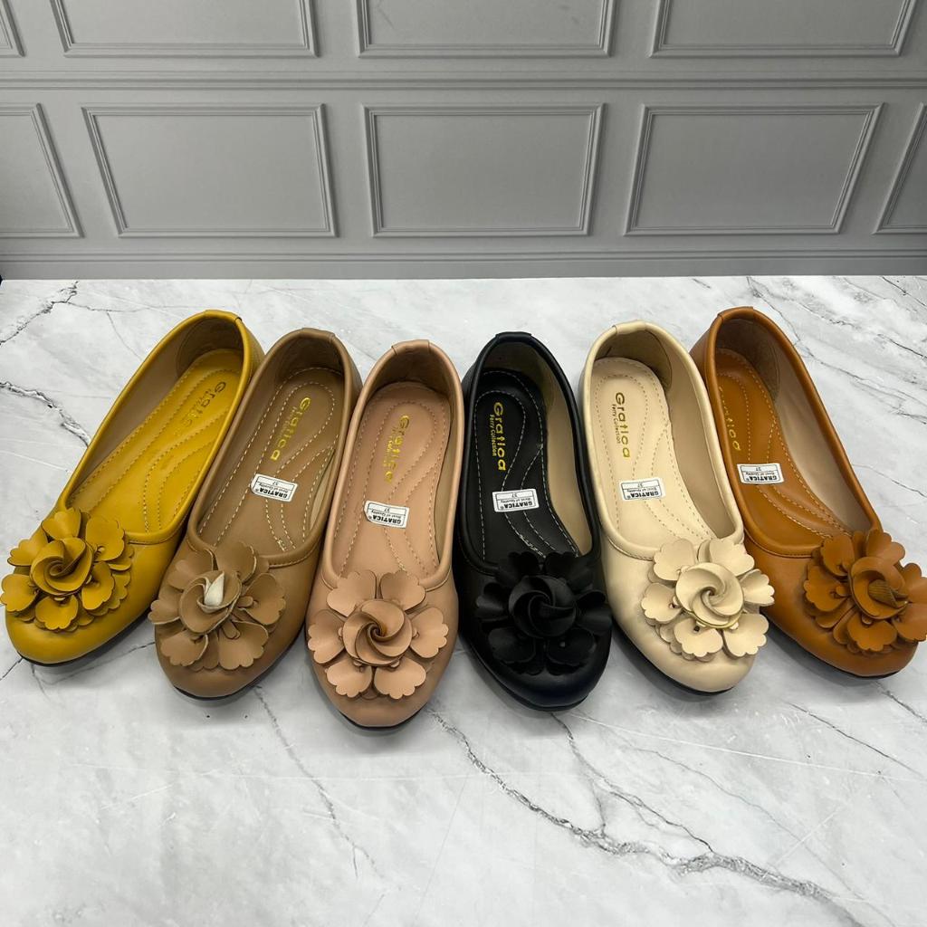 Gratica Sepatu Wanita Flat Shoes | Sandal Balet Variasi Bunga AP 081