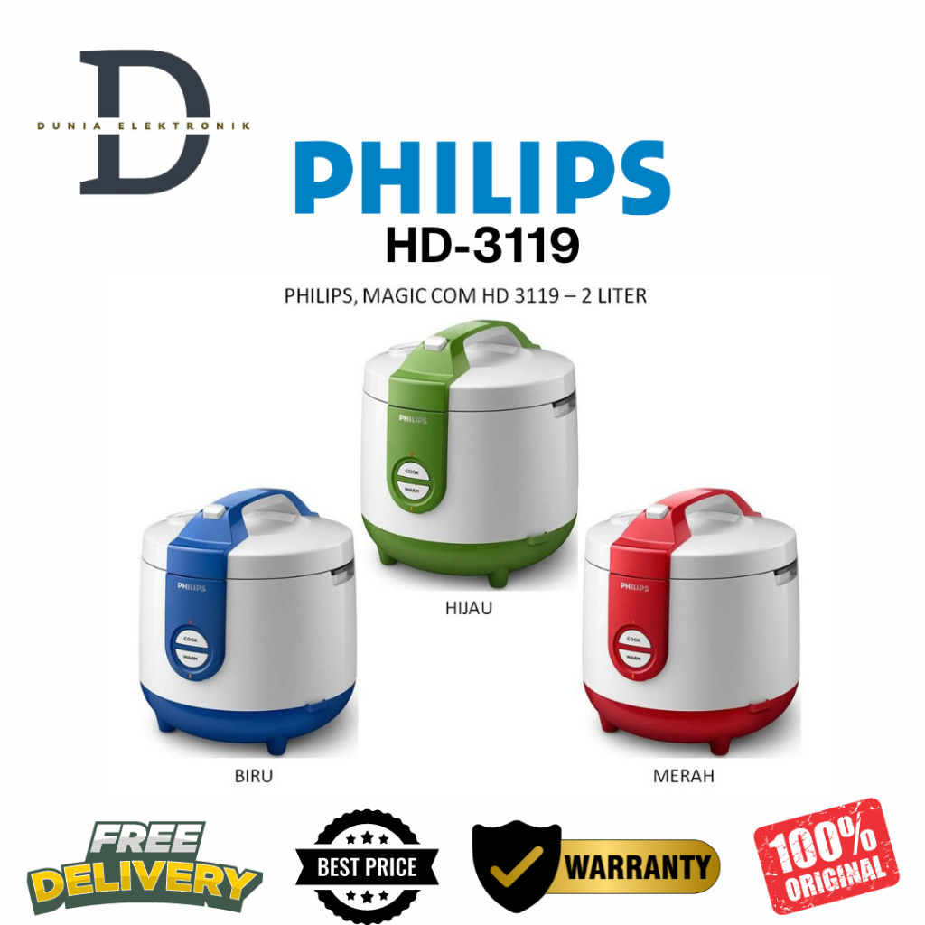 RICE COOKER PHILIPS  HD-3119 - 2 LITER
