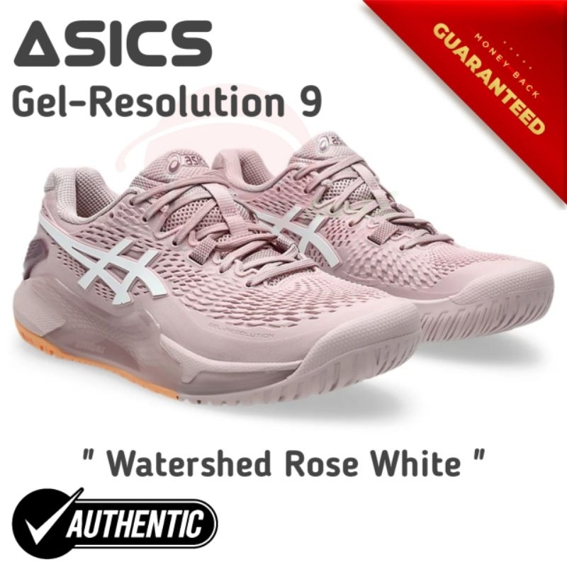 Sepatu Wanita Tennis Badminton Volly Asics Gel Resolution 9 Watershed Rose/White