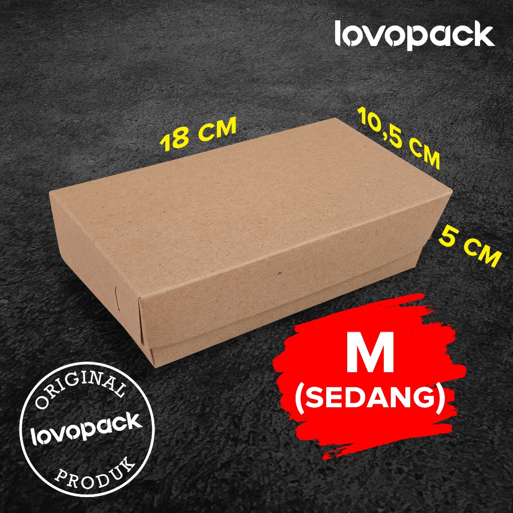 Paper Lunch Box Makanan Kraft Paper Coklat ukuran M (Sedang)
