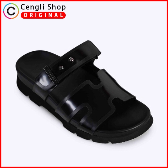 SANDAL SLIDE EVERBEST PRIA ORIGINAL CASUAL KULIT BRANDED HITAM EM39