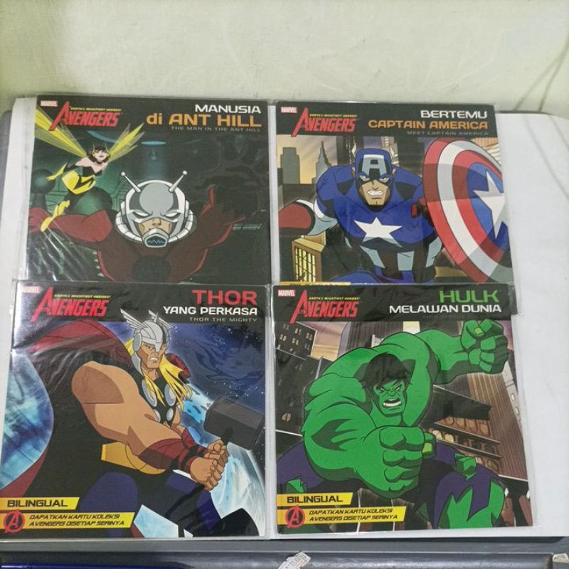 buku cerita anak bilingual Avengers Earth Mightiest Heroes (Thor, Captain America, Ant man, Marvel (