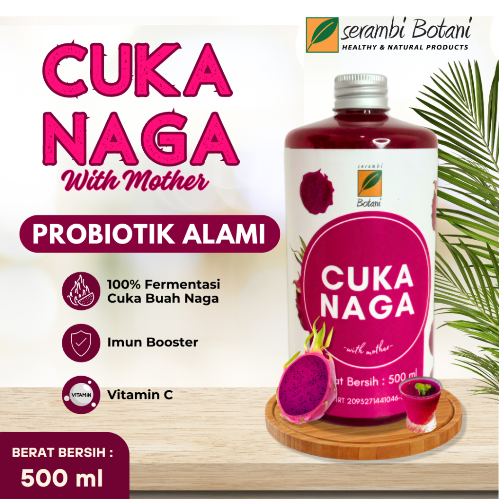 

Cuka Buah Naga With Mother Original Probiotik Serambi Botani