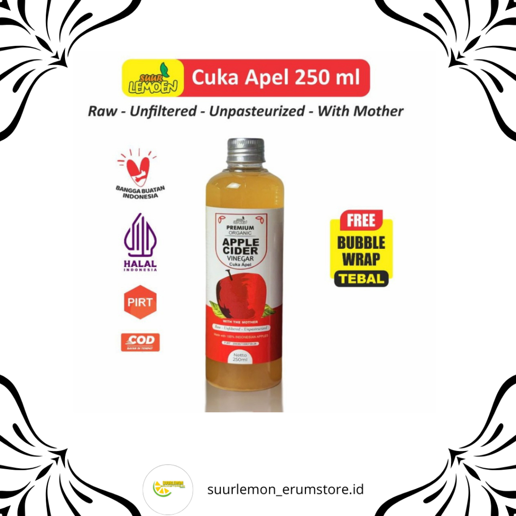 Cuka Apel Original Untuk Kesehatan - Cuka Apel Organik Cider Vinegar Nutrifarm 500ml