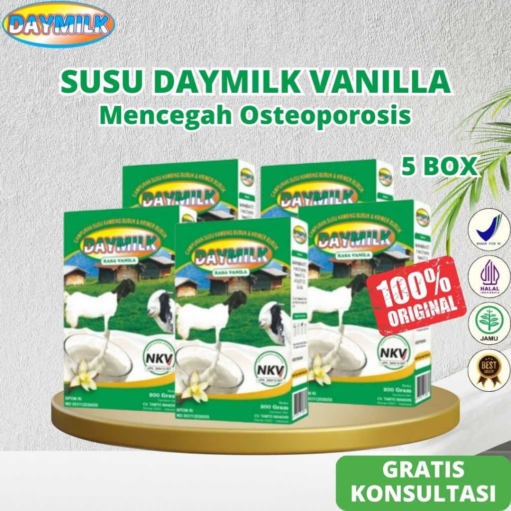 

Daymilk Vanilla 5 Box - Susu Kambing Etawa Mengatasi Sakit Lutut Nyeri Sendi Tulang Osteoporosis